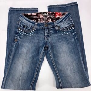 Adikto Vintage Low Rise Embroidered Western Bootcut‎ Jeans Y2K Size 0